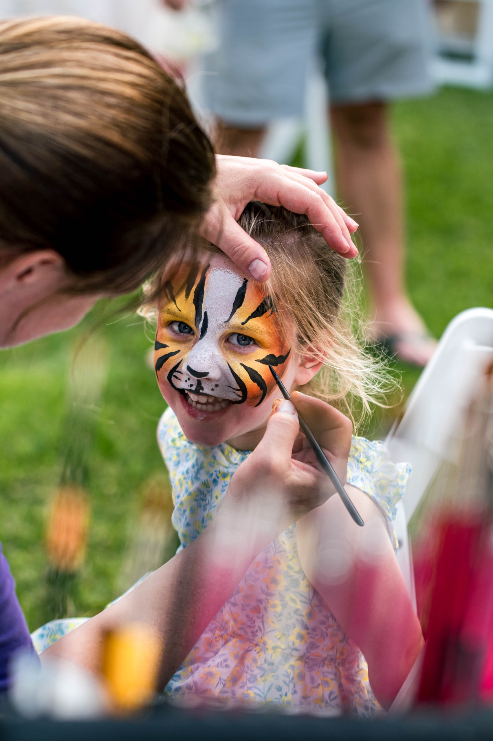 Girl with her face painted